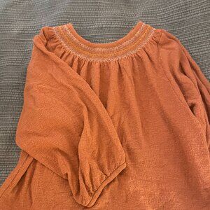 Madewell Drape Sleeve Orange Loose Fit Top